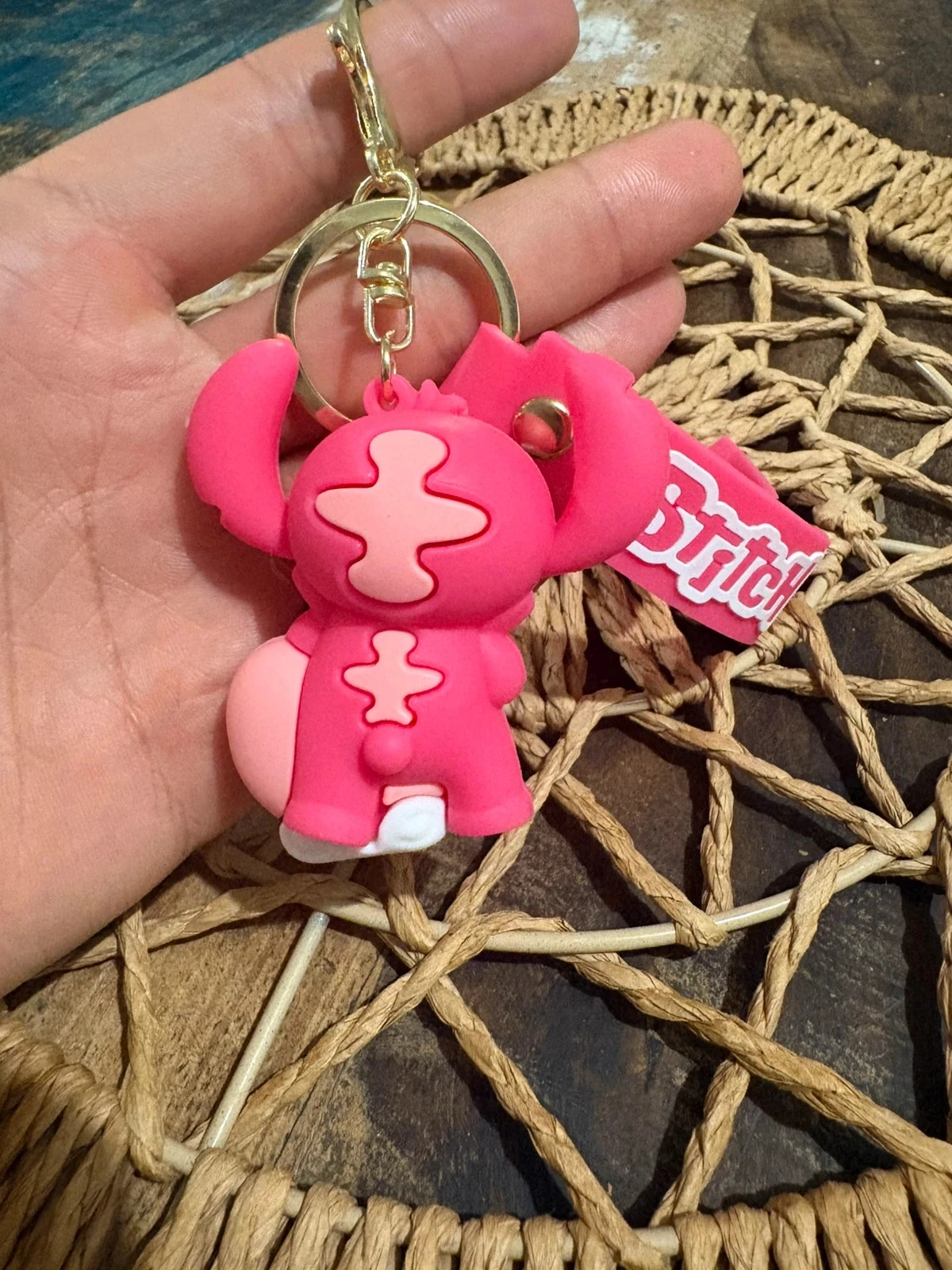 🌸 Pink Stitch Keychain with Heart 🌸 – photo 2